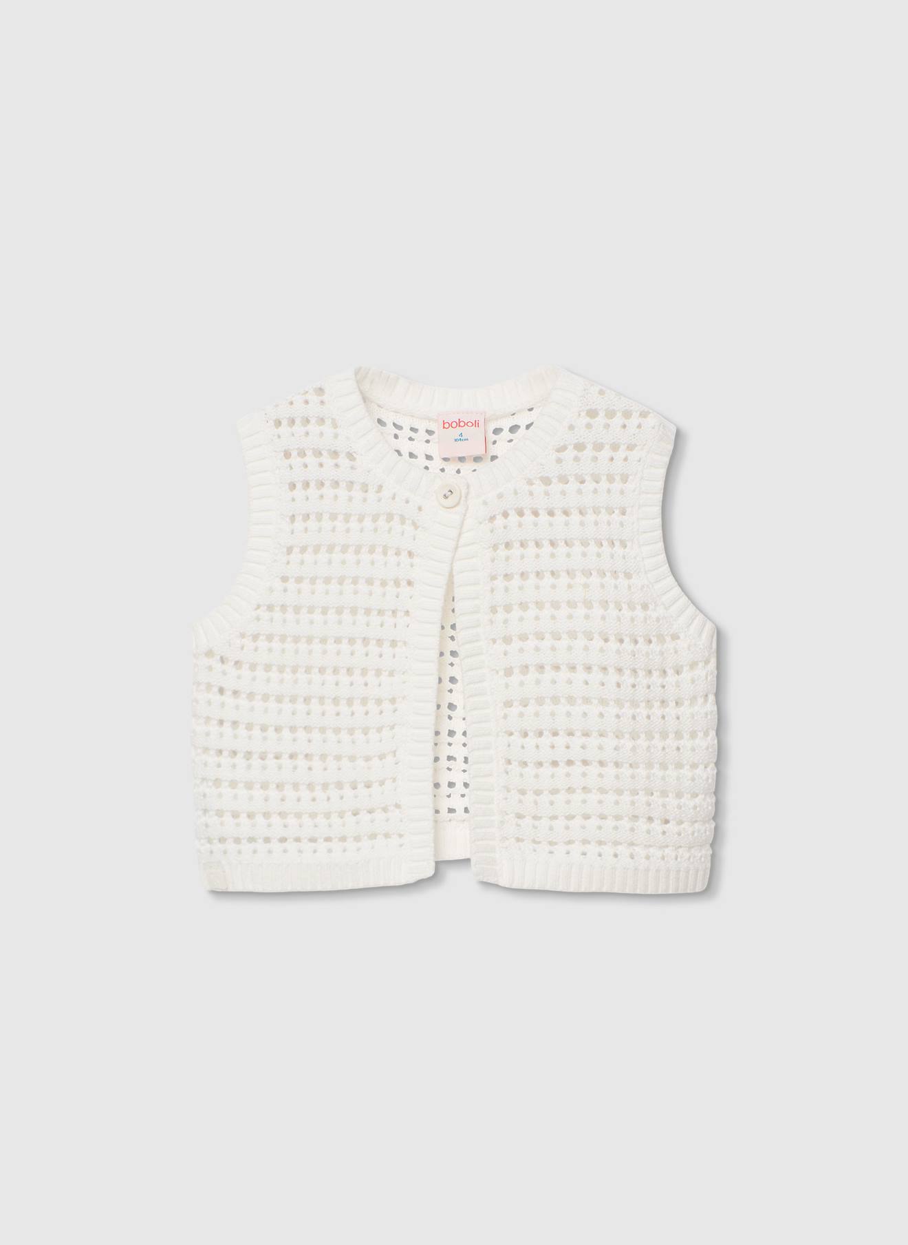 Gilet Fille Coton Blanc