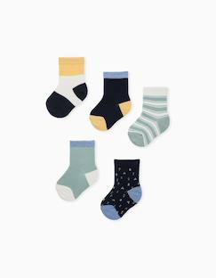 5 paires de chaussettes à détails contrastés  - vertbaudet enfant