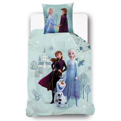 Linge de maison et décoration-Linge de lit enfant-Housse de couette-Housse de couette disney reine des neiges elsa et anna coton