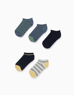 -Lot de 5 socquettes avec détails contrastés