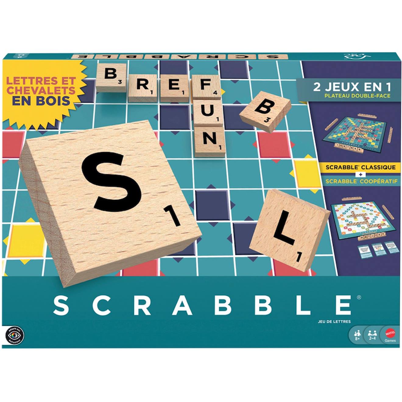 Scrabble Classique 2 En 1 Multicolore
