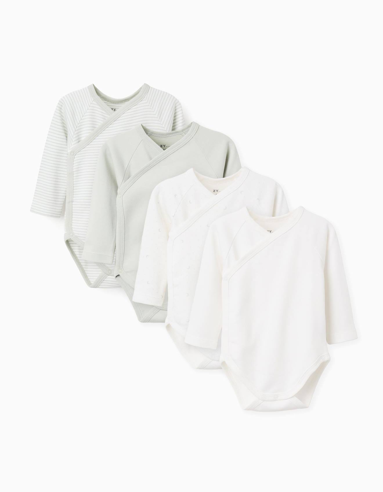 Lot De 4 Bodies En Coton Croisés Multicolore