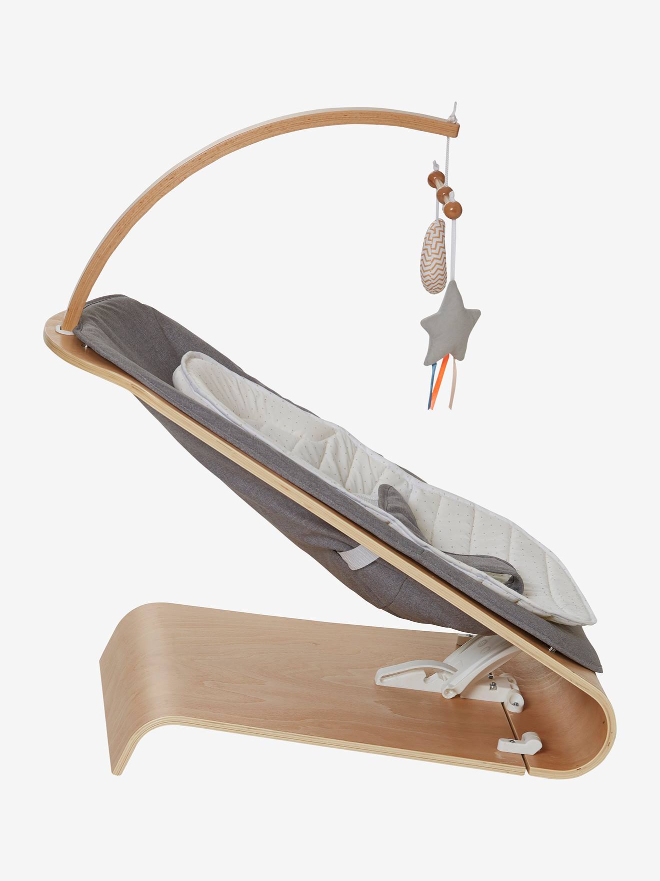 Transat Bois Babyrythm Naturel Gris Vertbaudet