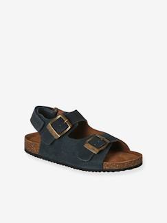 Sandales garçon cuir boucles  - vertbaudet enfant