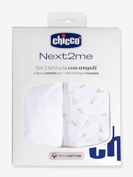 Chicco - Set 2 draps housse Next2Me CHICCO blanc
