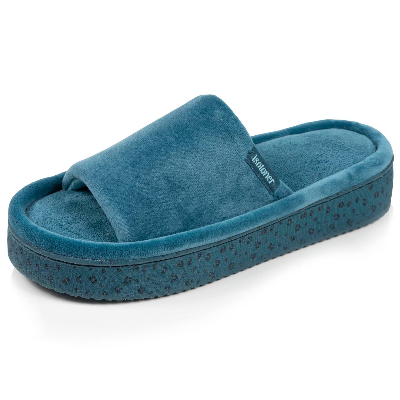 Chaussons Mules Ouvertes Velours Plateforme 35 Cm Bleucanard 25 €