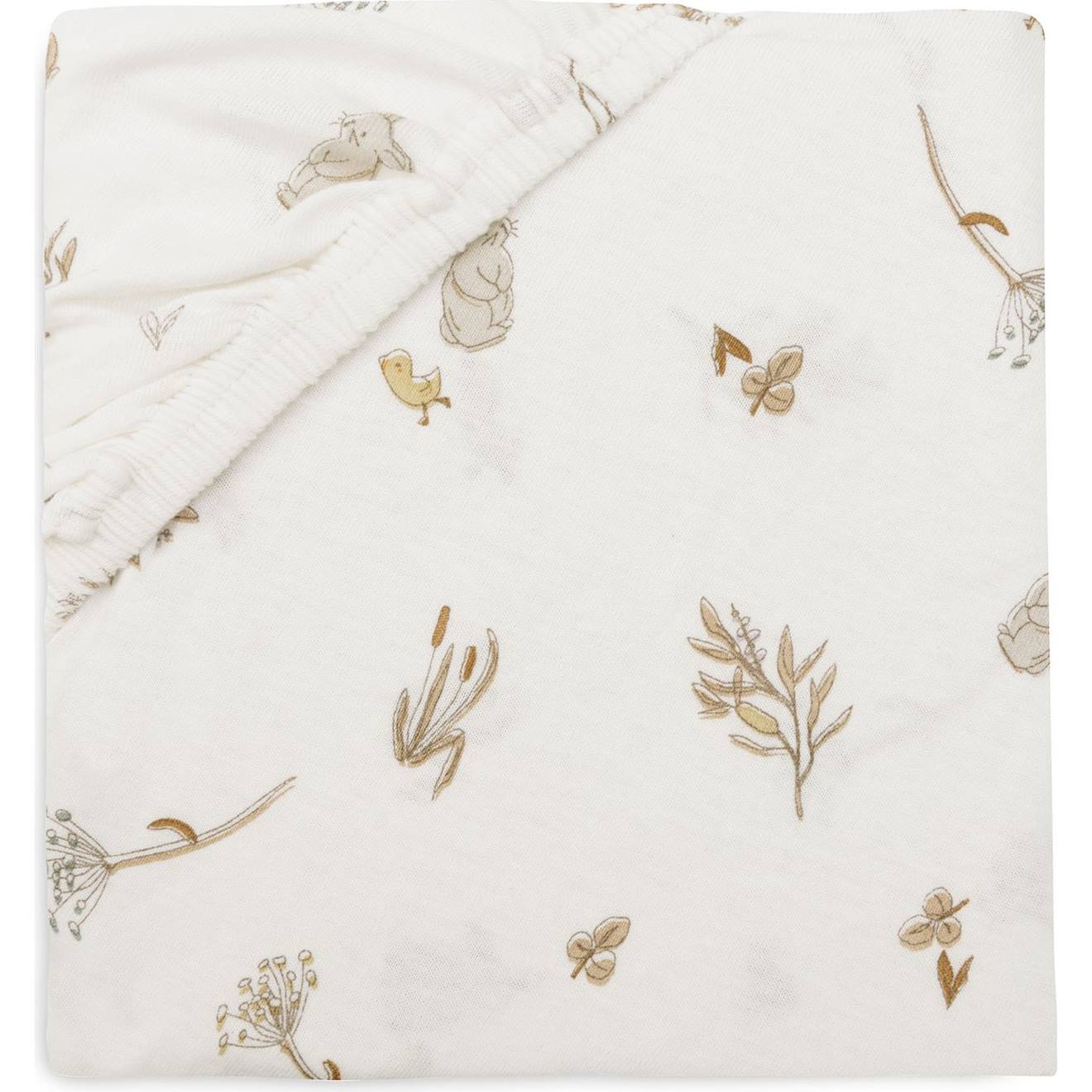 Drap Housse En Jersey Ecru, Jaune, Gris (Jollein) - Couverture