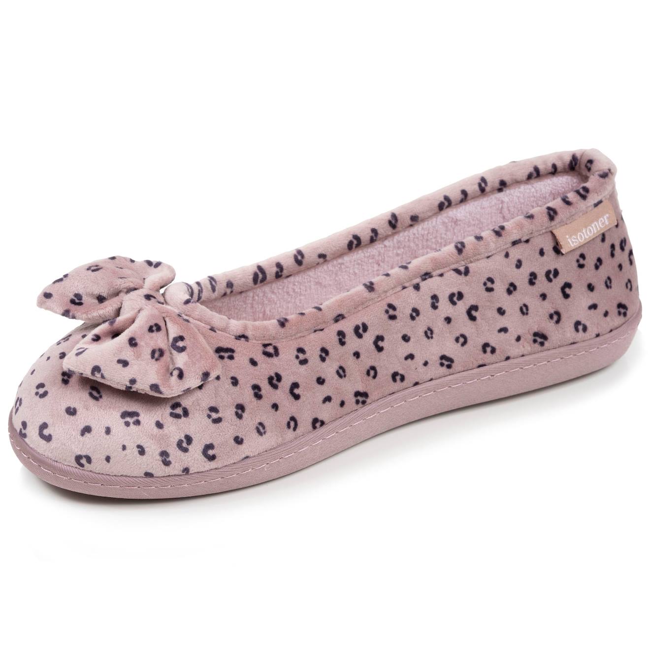 Chaussons Ballerines Microvelours Semelle Ergonomique Soutien Vote Plantaire Lopard Blush 22 €