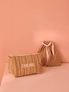 -Trousse de toilette en coton vichy