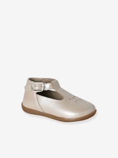Chaussures-Chaussures bébé 17-26-Chaussures salomés bébé fille cuir boucle