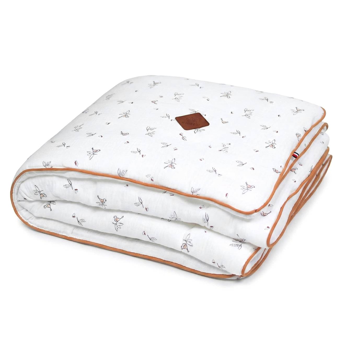 Couverture En Gaze De Coton Melody Melody, Blanc Imprimé Minimali