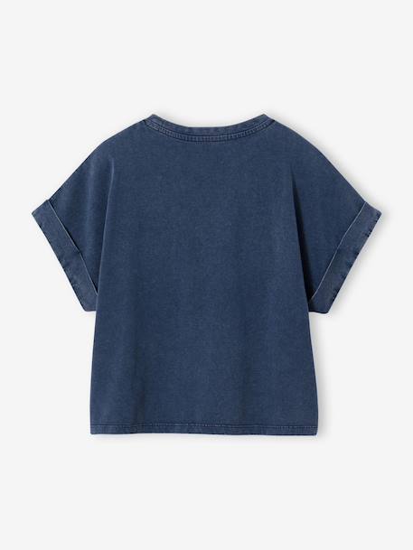 T-shirt manches courtes fille marine 3 - vertbaudet enfant 
