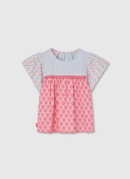 Fille-Chemise, blouse, tunique-Chemisier fille popeline imprimée