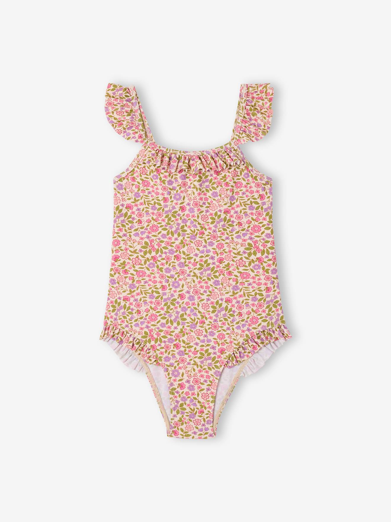 Maillot de bain 1 pièce fille rose pâle