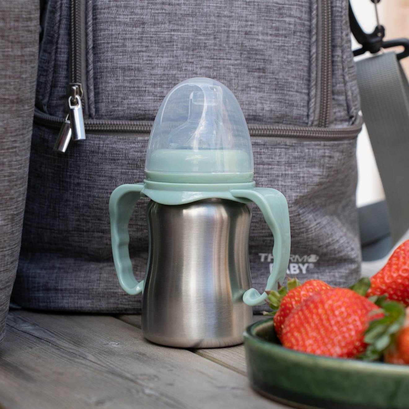 Tasse D'apprentissage Inox Vert Cactus (Thermobaby) - Image 1