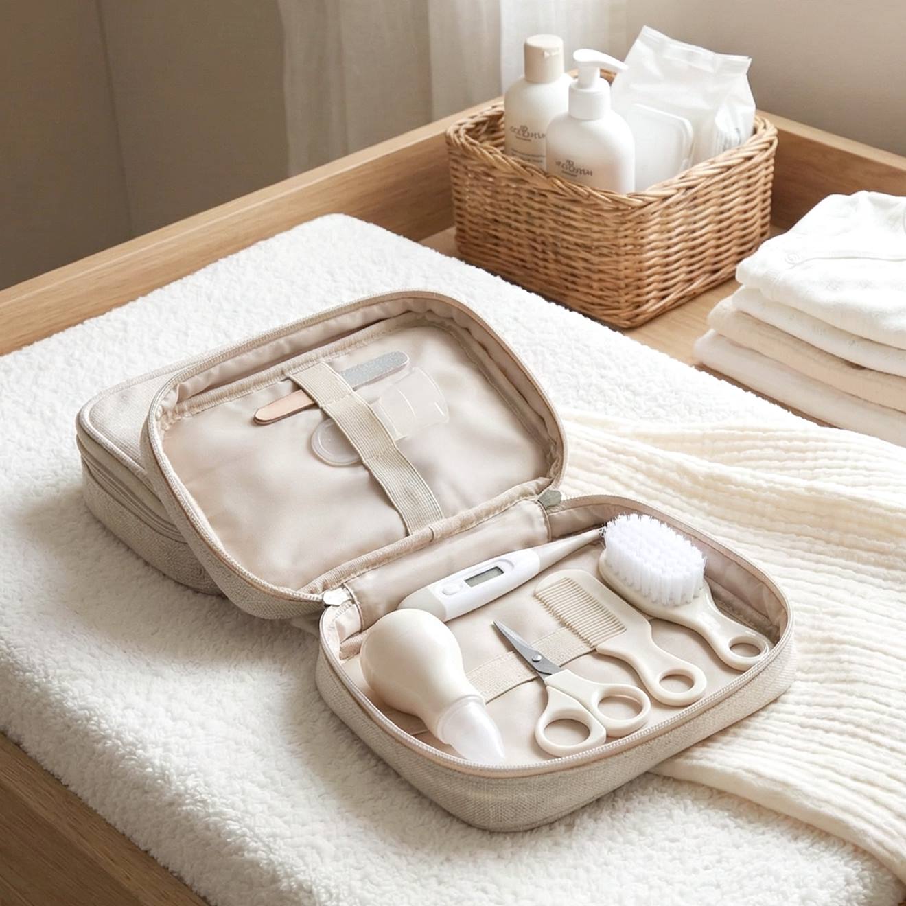 Trousse De Soins Quotidien Pour Bébé Beige (Bo Jungle) - Image 1