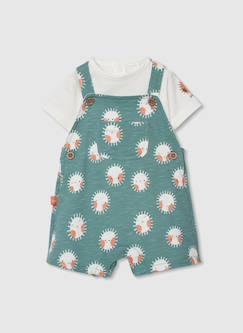 -Ensemble bébé t-shirt et salopette en coton imprimé