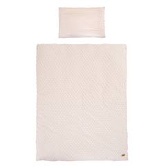 Parure housse de couette + taie d'oreiller en coton bio frosty almond  - vertbaudet enfant