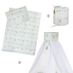Linge de maison et décoration-Linge de lit bébé-Parure lit bébé 4 pièces en coton woodland buddies