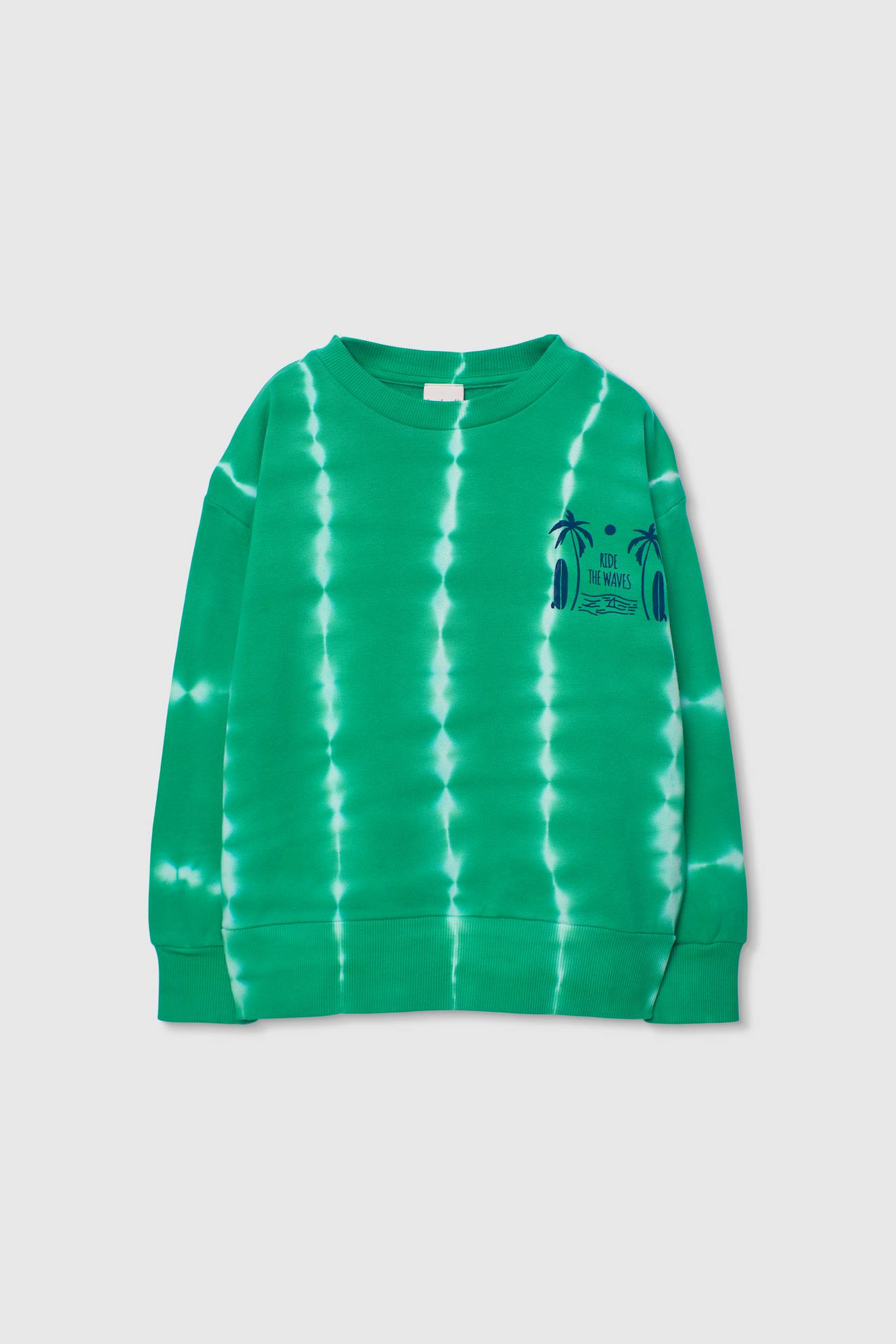 Sweat-shirt enfant en peluche vert