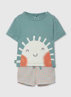 Ensemble bébé t-shirt et short en coton  - vertbaudet enfant
