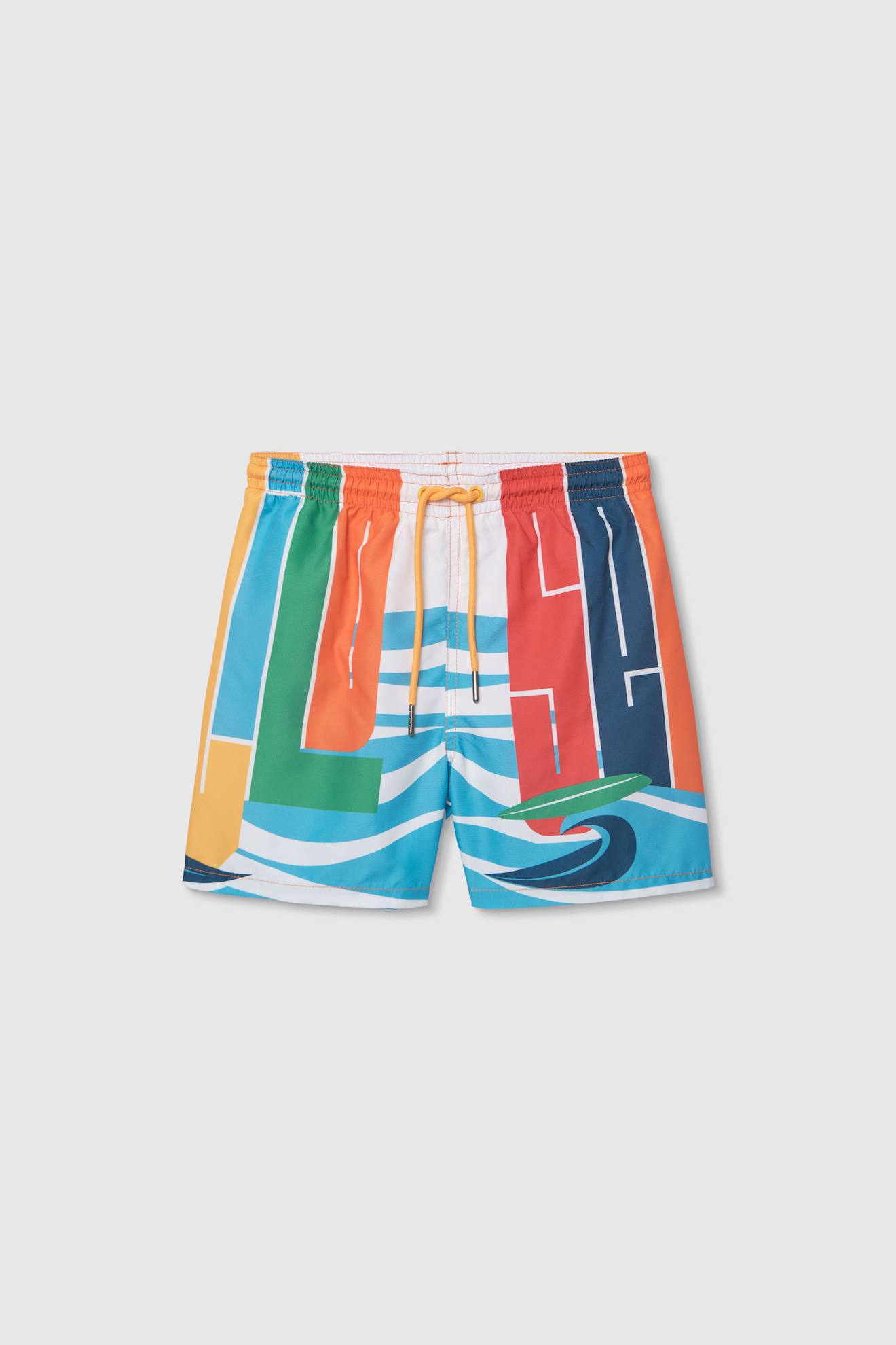Maillot De Bain Enfant En Tissu Recyclé Avec Imprimé Orange