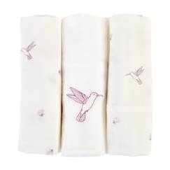 Puériculture-Matelas, accessoires de lange-Lot de 3 langes gaze de coton bio