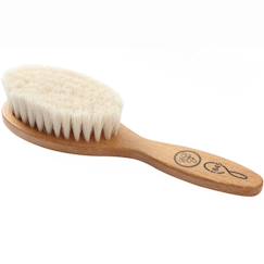 -Brosse à cheveux bébé en hêtre rouge et soie de chèvre