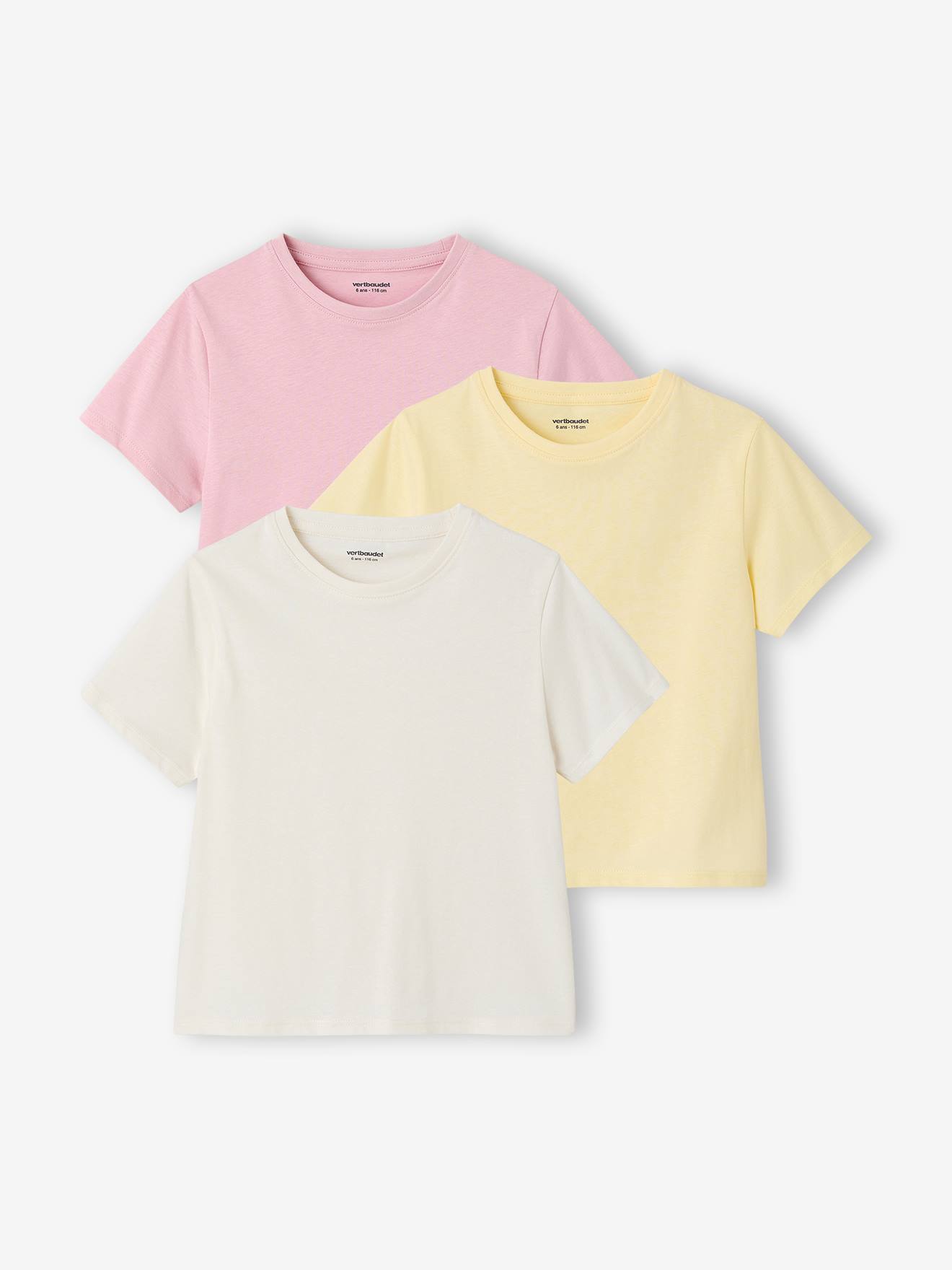 Lot de 3 tee-shirts fille unis rose ple 8 €