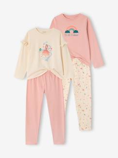 Lot de 2 pyjamas manches longues fille  - vertbaudet enfant