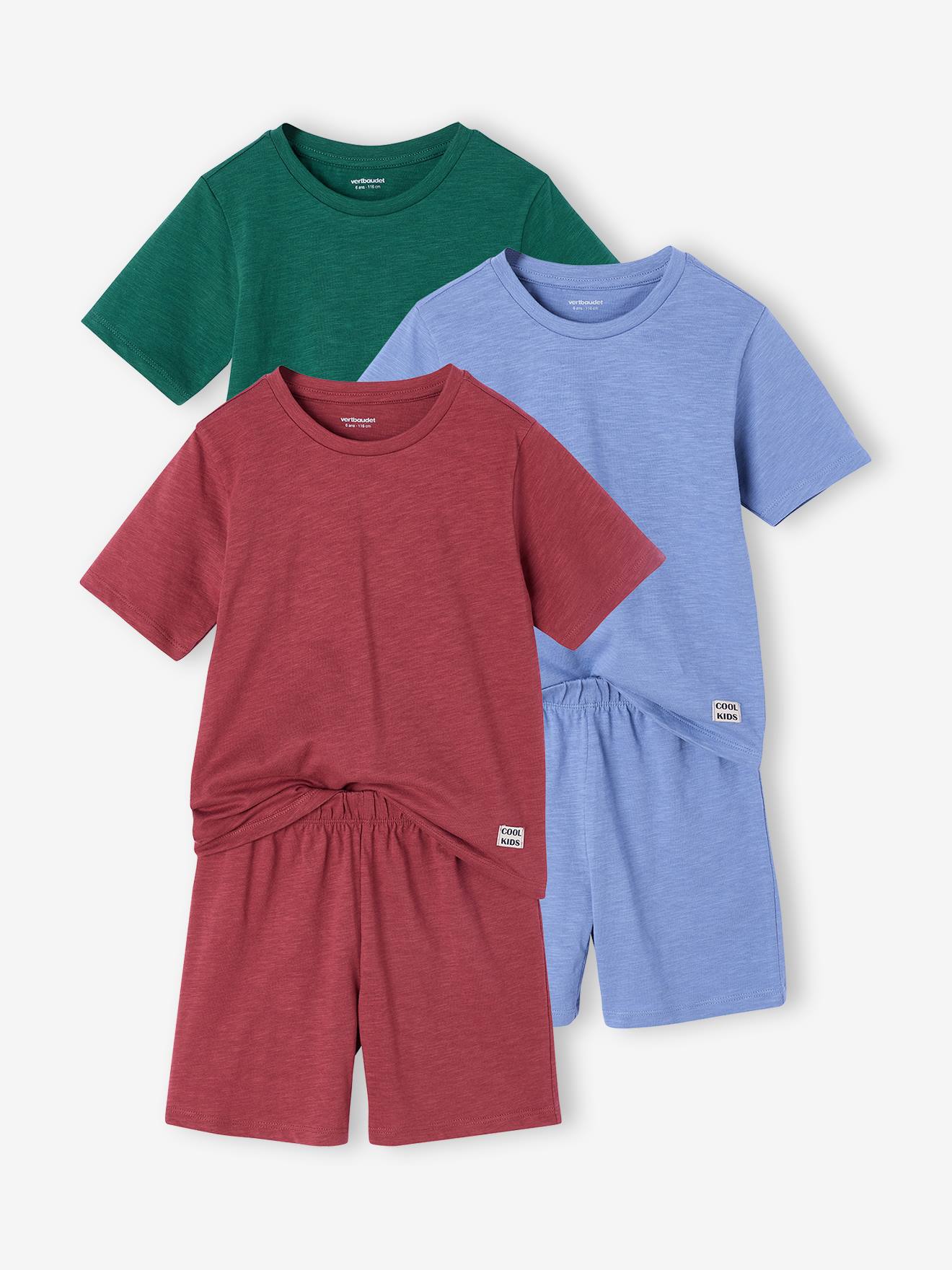 Lot pyjama short uni bleu chambray