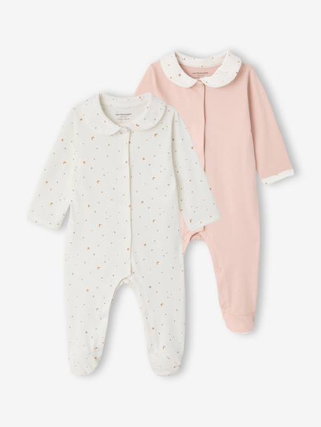 Vertbaudet - Lot 2 pyjamas bébé coton bio rose