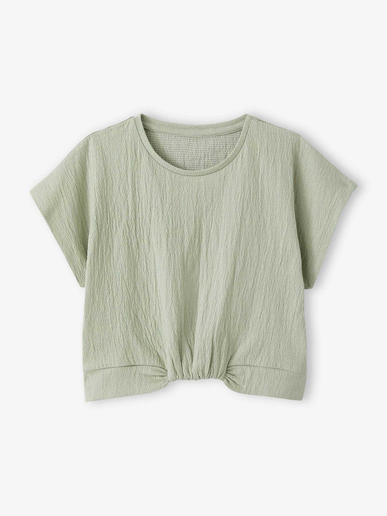Blouse manches courtes vert amande