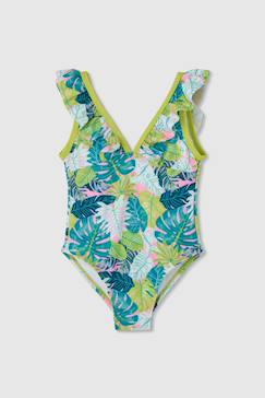 -Maillot de bain fille motif feuilles