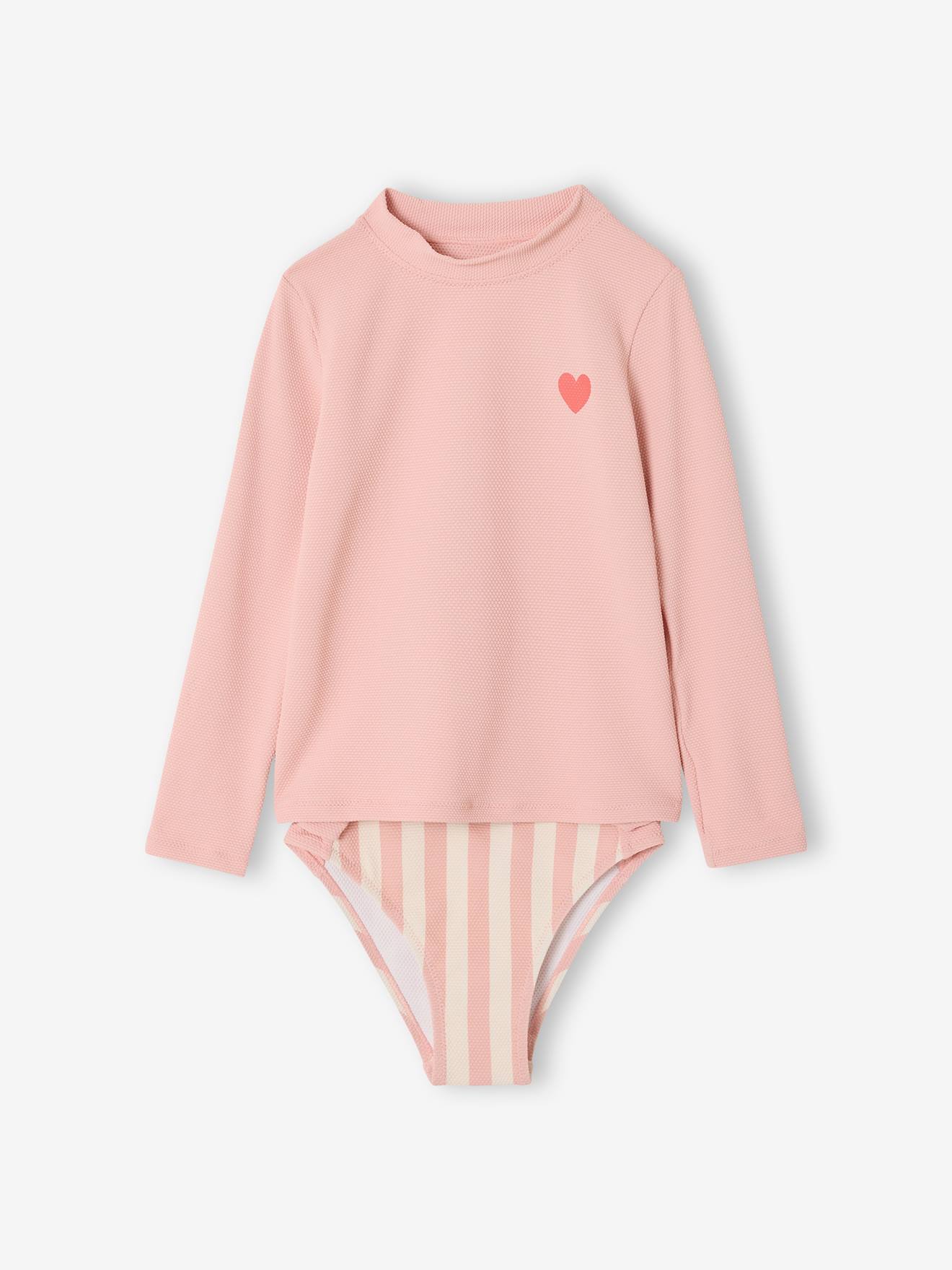 Maillot de bain anti UV 2 pièces rose