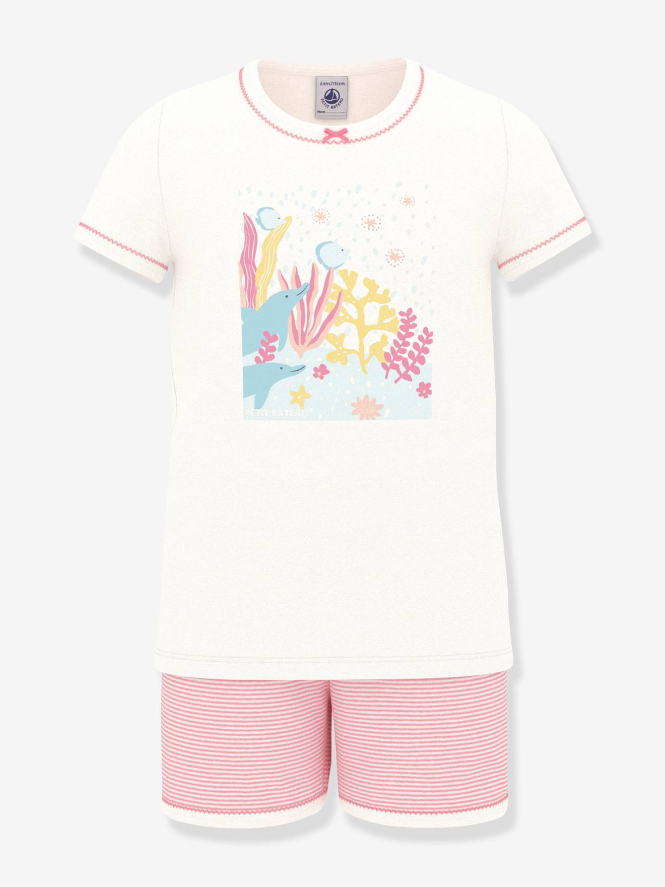 Pyjama short fille blanc