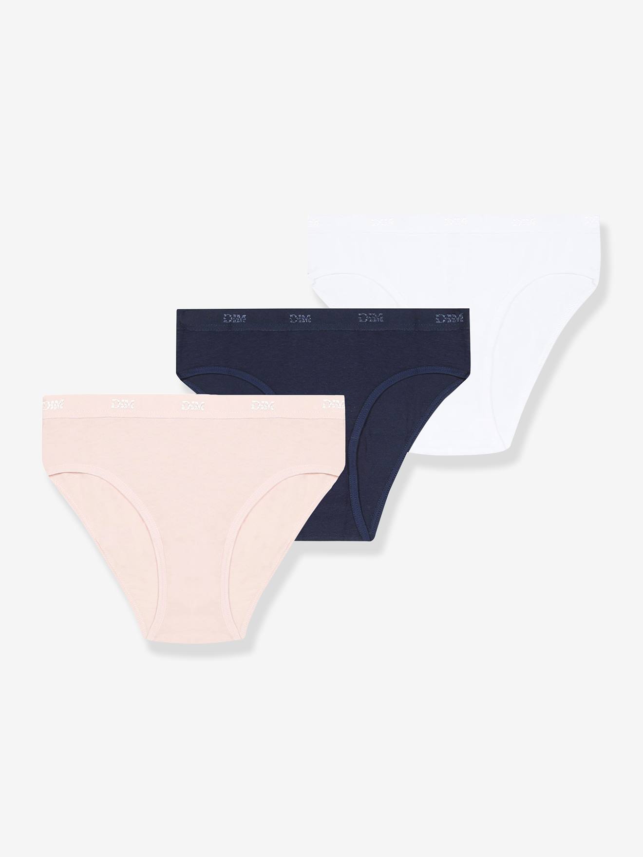 Lot de 3 culottes fille Les Pockets Ecodim en coton stretch assorties