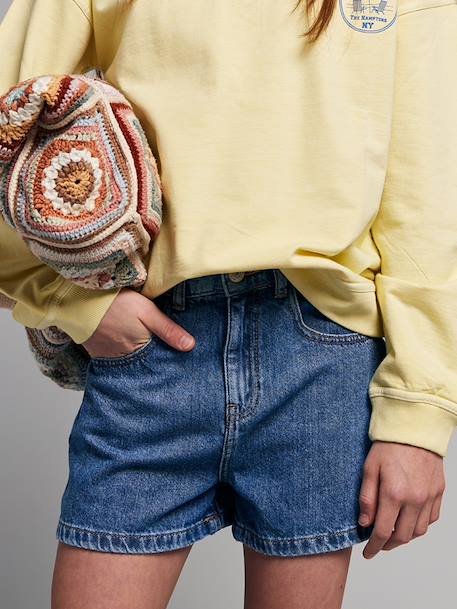 Fille-Short enfant en denim coton