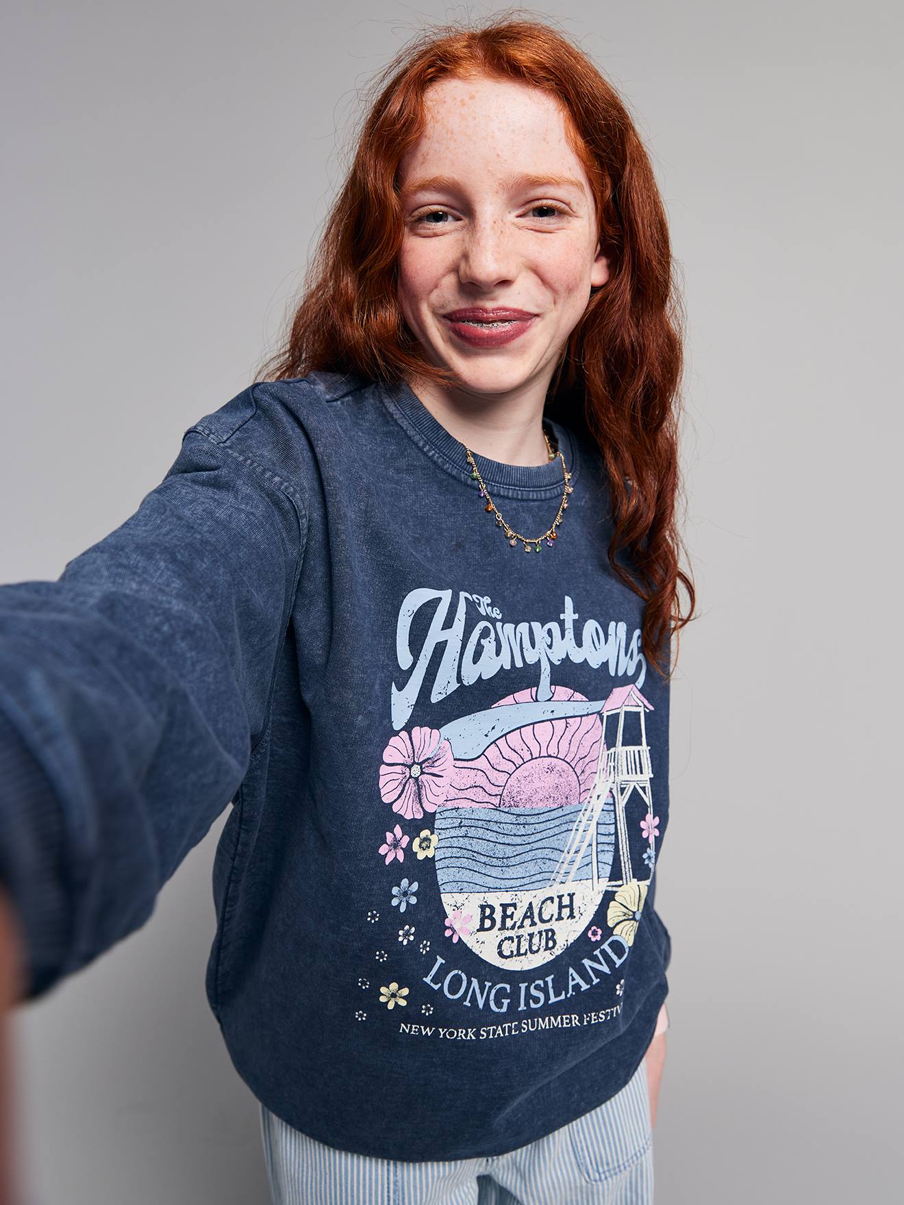 Sweat fille Hamptons marine