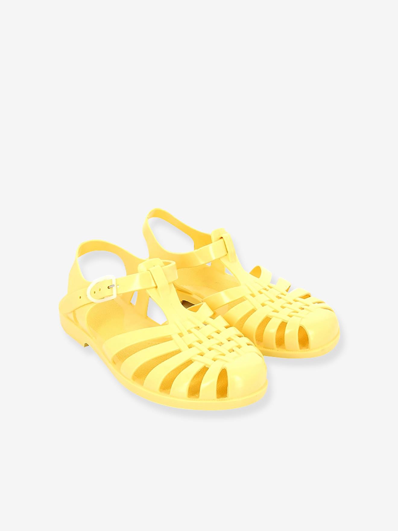 Sandales paille enfant Meduse jaune