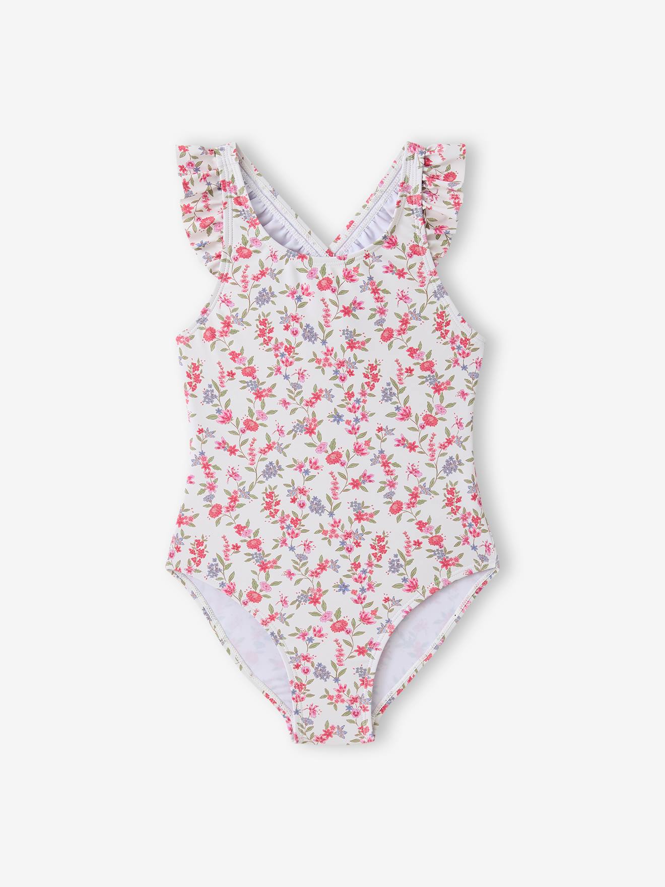 Maillot de bain 1 pièce à volants multicolore