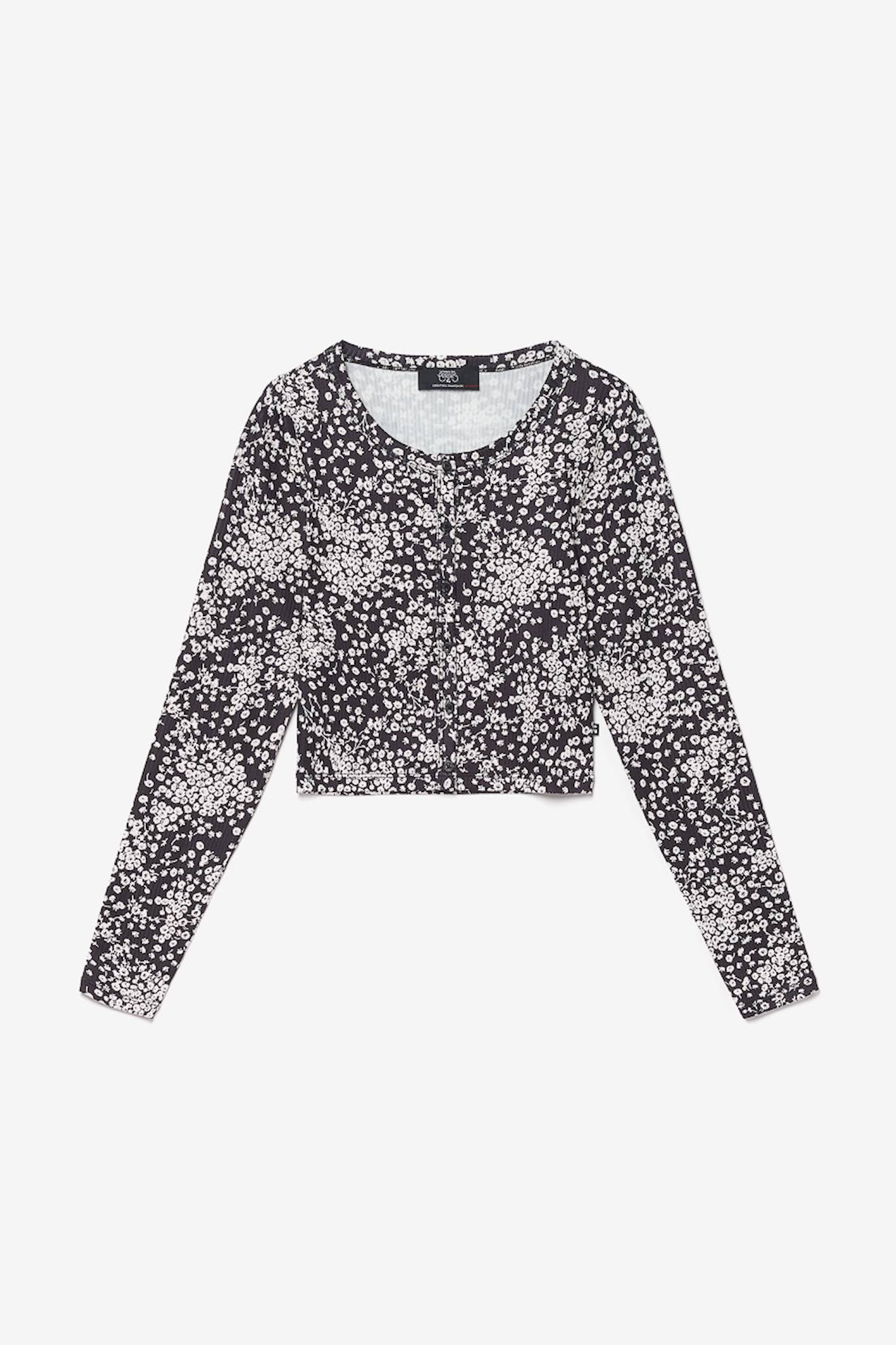 Tee-shirt comegi black flower