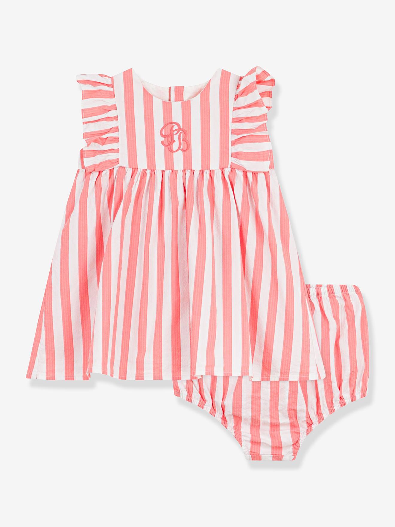 Ensemble robe sans manches et bloomer bébé abricot