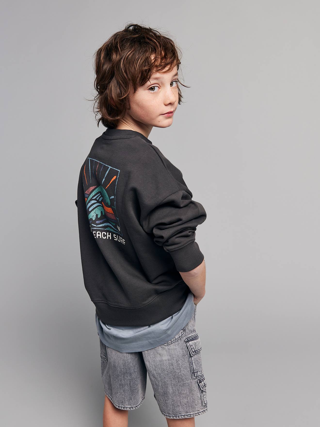 Sweat garon col rond oversize anthracite 20 €
