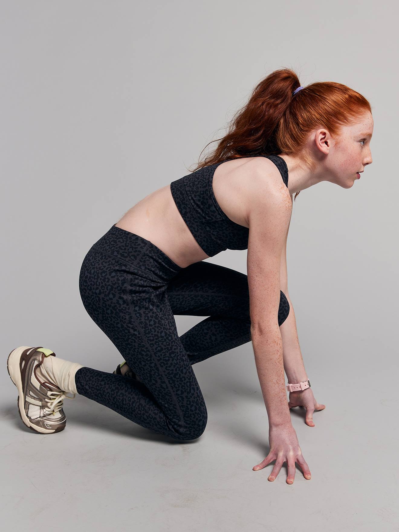 Ensemble fille brassière legging anthracite