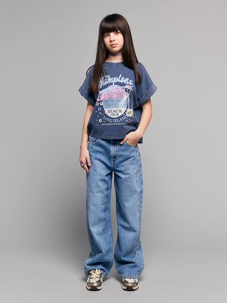 T-shirt manches courtes fille marine 5 - vertbaudet enfant 