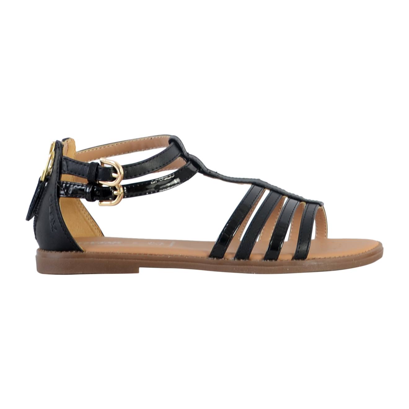 Sandales Vernis À Brides Noir
