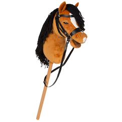 Cheval bâton d’équitation avec tête en peluche, accessoires et bâton en bois démontable  - vertbaudet enfant