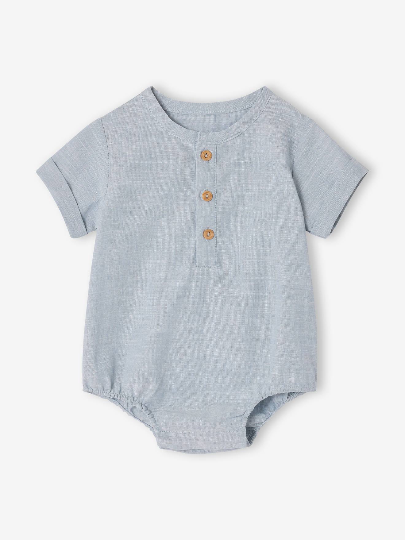 Body bébé garçon manches courtes bleu ciel