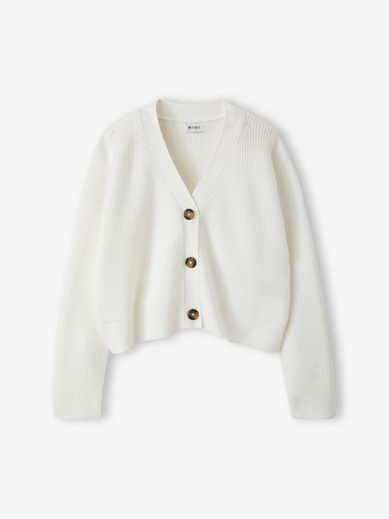 Gilet court fille écru